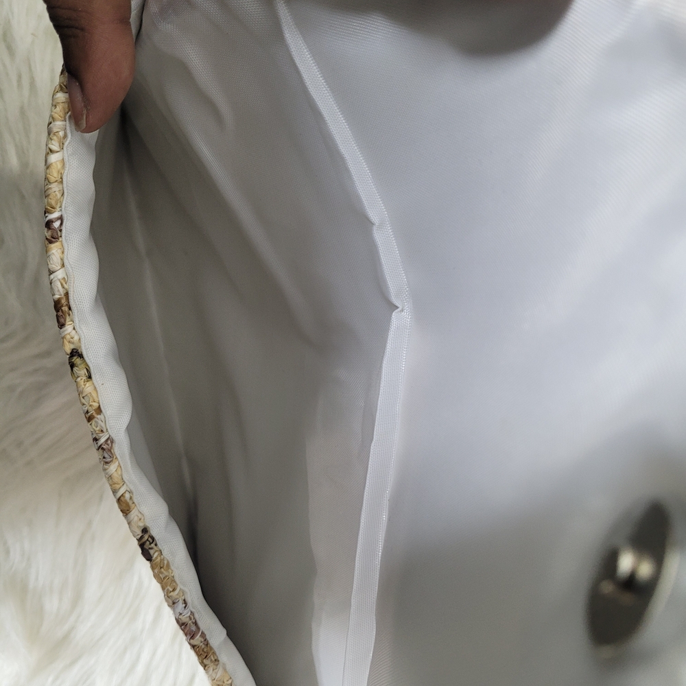 Women's Straw Woven Beach Boho Magnetic Envelope Clutch Multicolor Handbag - Picture 5 of 5